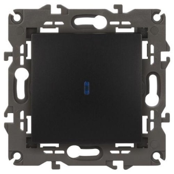 Выключатель 1-кл. СП Elegance 14-1102-05 10А IP20 250В 10AX с подсветкой механизм антрацит Эра Б0034219