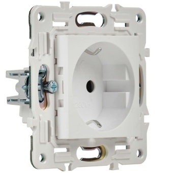 Розетка SKANDY 16А с заземл. защ. шторки SK-R04W арктич. бел. IEK SK-R14-16-K01