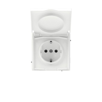 Розетка силовая KANT IP44 2P+E защ. шторки с крышкой бел. магнолия DKC 7000013