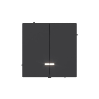 Выключатель 2-кл. KANT с подсветкой черн. уголь DKC 7012134
