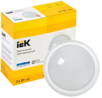 Светильник светодиодный ДПО 5051 18Вт 6500К IP65 круг бел. IEK LDPO0-5051-18-6500-K01