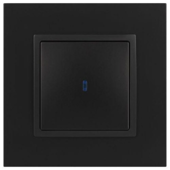 Выключатель 1-кл. СП Elegance 14-1102-05 10А IP20 250В 10AX с подсветкой механизм антрацит Эра Б0034219