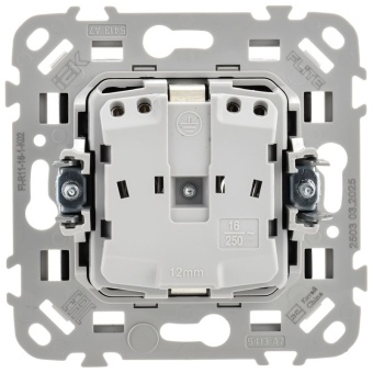 Розетка СП FLITE РС11-1-ФлЧ 16А с заземл. без защ. шторок безвинтовое крепление механизм черн. IEK FI-R11-16-1-K02