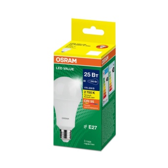 Лампа светодиодная LED G4 Value LVCLA250 25W/927 CRI95 25Вт 2700К 2500лм грушевидная матов. E27 170-250В OSRAM 4058075696716