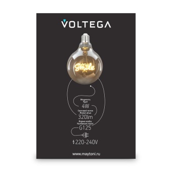 Лампа светодиодная филаментная Loft 271 G125 4Вт 2500К E27 Voltega 8553