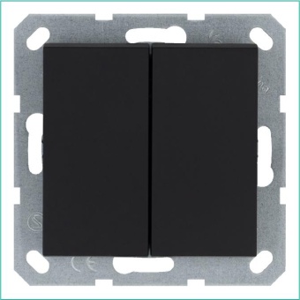 Переключатель проходной 2-кл. 10А IP20 механизм черн. матов. soft touch Jasmart G3022PB