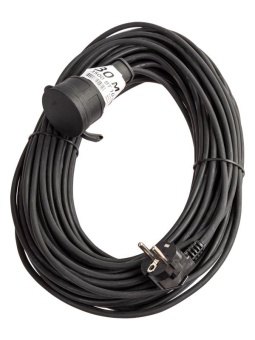 Удлинитель-шнур 1х30м 10А IP44 3500Вт 220-350В КГ 2х1.0мм каучук КОСМОС YSHKsm30m-1g(10A)KG