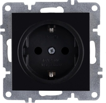 Розетка 1-м СП LAVIN/KAREN 16А IP20 с заземл. механизм черн. ARVIA 50 07 2000 217