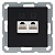 Розетка компьютерная 2-м RJ45 IP20 кат. 5E механизм черн. матов. soft touch Jasmart G6106PB