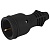 Розетка RX11-B-IP44 16А IP44 прямая с заземл. каучук черн. ЭРА Б0069325
