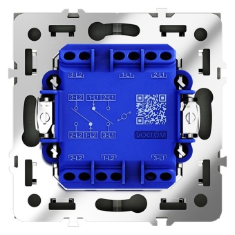 Переключатель проходной 2-кл. СП S70 10А механизм черн. матов. Voltum VLS020308