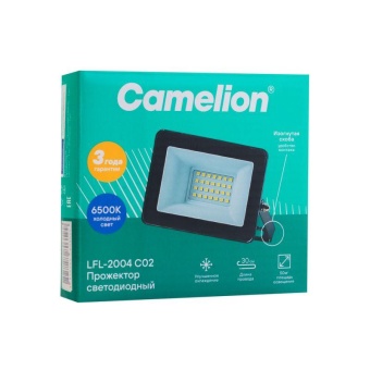 Прожектор светодиодный LFL-2004 C02 LED SMD 20Вт IP65 6500К 2000лм 230В 113х102х24 черн. Camelion 16330