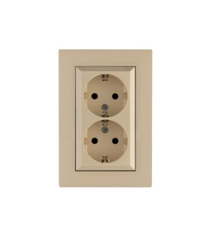 Розетка 2-я Karea RIZZ с заземл. крем Makel 88010082