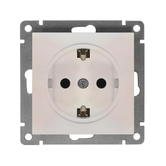 Розетка 1-м СП Афина 16А IP20 с заземл. механизм жемчуж. Universal A0028-OBr