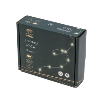 Гирлянда светодиодная "Роса" 50м 500LED тепл. бел. IP20 230В с контроллером провод зел. Neon-Night 303-286