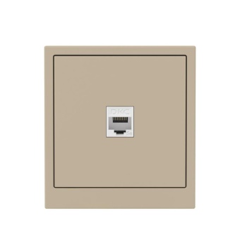 Розетка компьютерная 1-м KANT RJ45 кат.5E без шторки ванильн. марципан DKC 7015663