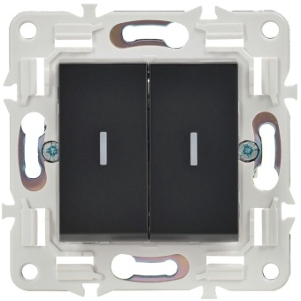 Выключатель проходной 2-кл. SKANDY 10А SK-V10Bl с индикацией черн. IEK SK-V22-1-10-K02