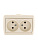 Розетка 2-м ОП Nata 16А IP20 без заземл. керамика крем. LEZARD 710-0300-128