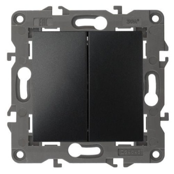 Выключатель 2-кл. СП Elegance 14-1104-05 10А IP20 250В 10AX механизм антрацит Эра Б0034234