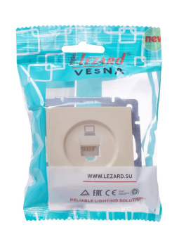 Розетка компьютерная 1-м СП Vesna механизм крем. LEZARD 742-0388-139