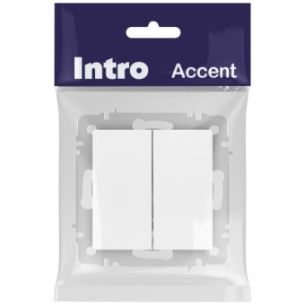 Выключатель 2-кл. СП Accent 6-104-01М 10А IP20 250В AL/CU бел. матов. Intro Б0063456