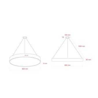 Светильник светодиодный Geometria Ring SPO-132-W-40K-088 88Вт 4000К 6000Лм IP40 800х80 бел. подвесной драйвер внутри ЭРА Б0058902