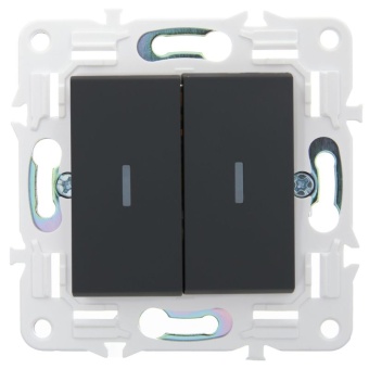 Выключатель проходной 2-кл. SKANDY 10А SK-V10G с индикацией графит IEK SK-V22-1-10-K53