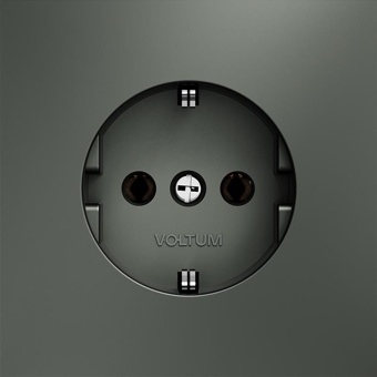 Розетка 1-м СП S70 16А с заземл. механизм титан Voltum VLS040106