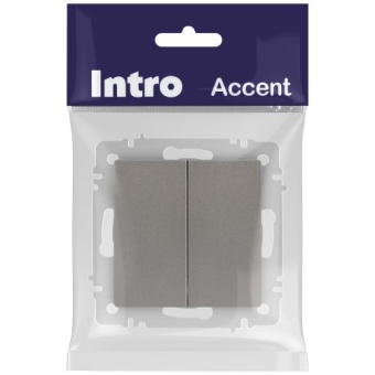 Переключатель 2-кл. СП Accent 6-107-09 10А IP20 250В AL/CU титан Intro Б0063572