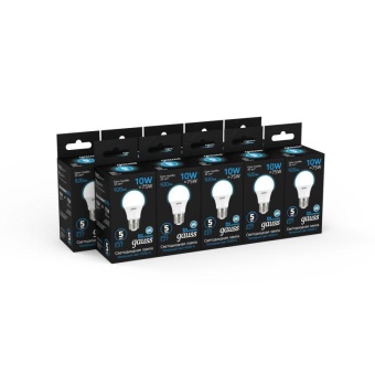 Лампа светодиодная Black 10Вт A60 грушевидная 6500К холод. бел. E27 920лм GAUSS 102502310