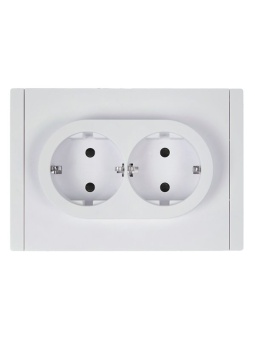 Розетка 2-м СП FORTE&PIANO FP223 16А с заземл. защ. шторки безвинт. крепл. бел. IEK FP-R24-16-1-K01
