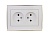 Розетка 2-м СП Rain 16А IP20 без заземл. с зол. боковой вставкой керамика бел. LEZARD 703-0226-128