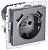 Розетка BRITE РЮш10-1-БрС 16А с USB A+A 2.1А с заземл. защ. шторки механизм сталь IEK BR-R14-16-U21-D21-K46