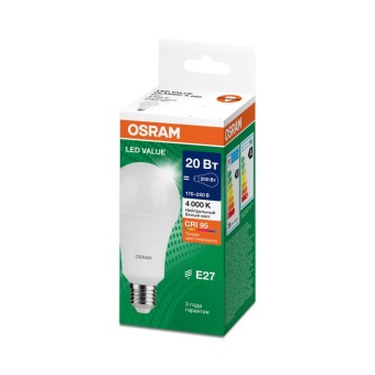 Лампа светодиодная LED G4 Value LVCLA200 20W/940 CRI95 20Вт 4000К 2000лм грушевидная матов. E27 170-250В OSRAM 4058075579323