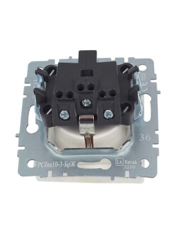 Розетка BRITE РСбш10-3-БрЖ 16А IP20 с заземл. защ. шторки с крышкой механизм жемчуж. IEK BR-R16-16-K36