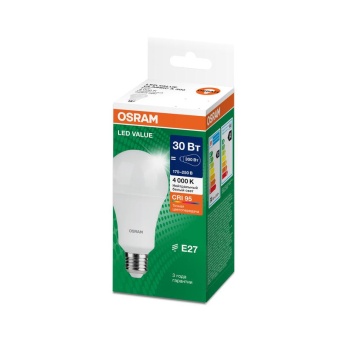 Лампа светодиодная LED G4 Value LVCLA300 30W/940 CRI95 30Вт 4000К 3000лм грушевидная матов. E27 170-250В OSRAM 4058075696778