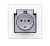 Розетка 1-м СП Афина 16А IP20 с заземл. с прозр. крышкой в сборе бел. Universal A0030