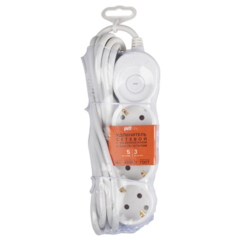 Удлинитель EX-03GS-500 (3х5) заземл. выкл. JazzWay 5065185