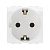 Розетка 1-м СП 2мод. Brava 16А IP20 с заземл. защ. шторки бел. DKC 76482B
