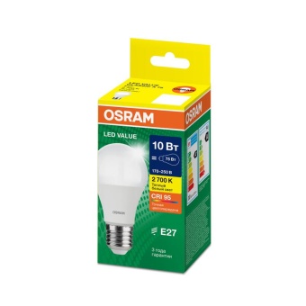 Лампа светодиодная LED G4 Value LVCLA75 10W/927 CRI95 10Вт 2700К 1000лм грушевидная матов. E27 170-250В OSRAM 4058075578821