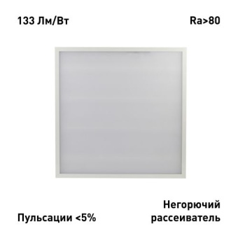 Светильник светодиодный SPO-6-24-6K-M 24Вт 6500К IP40 3200Лм 117Лм/Вт 595х595х19 матов. Эра Б0061290