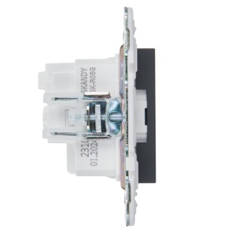 Розетка SKANDY 16А с заземл. без защ. шторок SK-R05G графит IEK SK-R11-16-K53