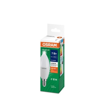 Лампа светодиодная LED G4 Value LVCLB60 7W/940 CRI95 7Вт 4000К 700лм свеча матов. E14 170-250В OSRAM 4058075578944