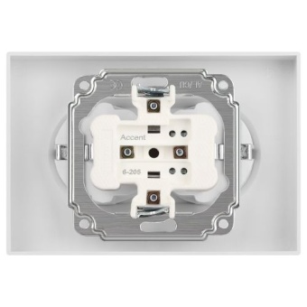Розетка 2-м СП Accent 6-205-01М 16А IP20 250В 2P+E Schuko AL/CU бел. матов. Intro Б0063487