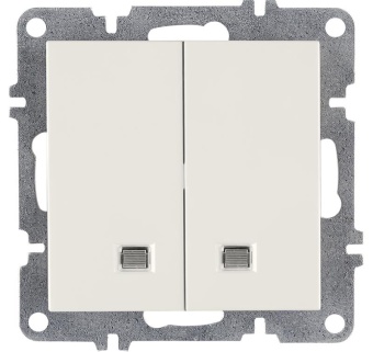 Выключатель 2-кл. LAVIN/KAREN с подсветкой механизм бел. ARVIA 50 01 1000 203