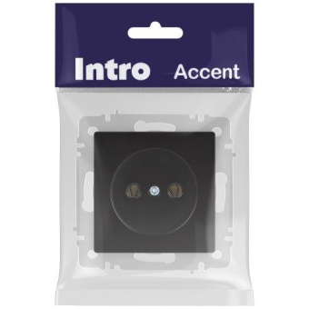 Розетка 1-м СП Accent 6-201-05 16А IP20 250В 2P антрацит Intro Б0063665