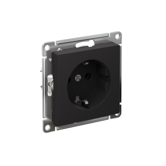 Розетка AtlasDesign 16А с заземл. быстрозажим. клем. механизм карбон SE ATN001043S
