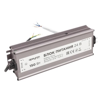 Блок питания 24В 150Вт импульсный IP67 175-265В 6.25А алюм. серебр. 215х68х35мм Apeyron 03-114