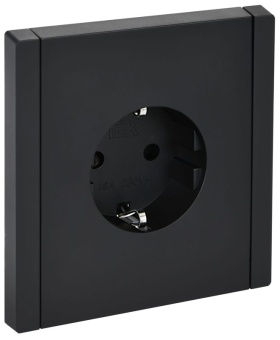 Розетка СП FORTE&PIANO FP115 16А с заземл. защ. шторки винт. крепл. черн. IEK FP-R14-16-K02