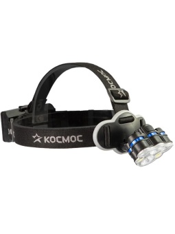 Фонарь налобный 2х4Вт T6 2х2Вт XPE 2x2Вт COB /Li-ion 2х1200мА.ч ABS пластик КОСМОС (KOC852Lit)